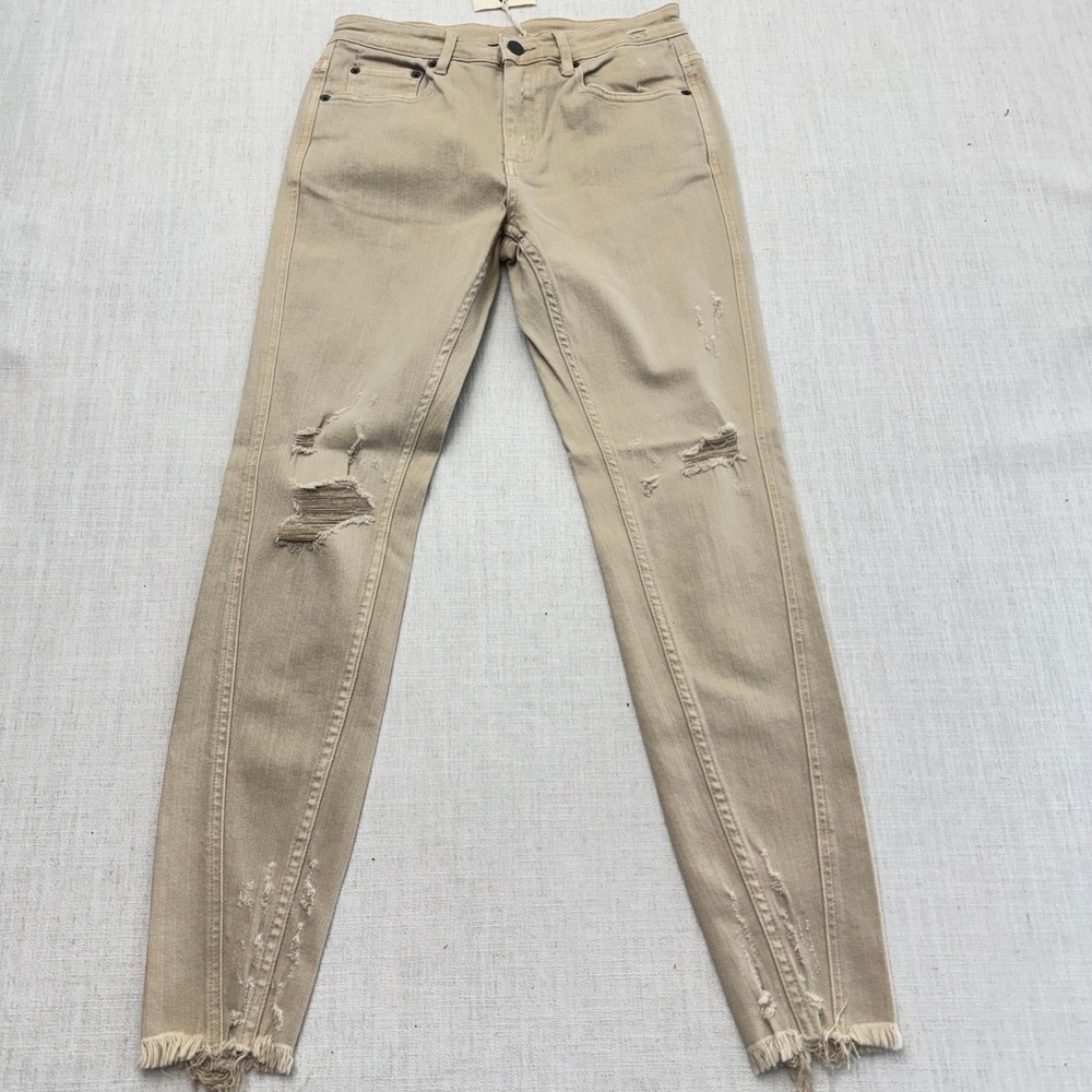 Ser.o.ya Diego Skinny Jeans Sand Dune Distressed Frayed Hem 1487-24 Size 28 - Picture 2 of 16